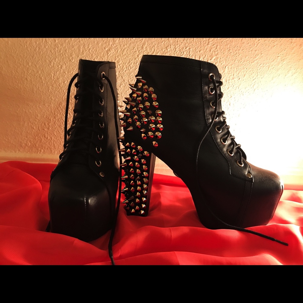 Jeffrey Campbell Black Leather Booties